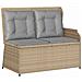Set Divani Da Giardino 3 Pz Con Cuscini In Polyrattan Beige - Foto miniatura 7