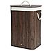 Cesta Portabiancheria Con Coperchio Contenitore Multiuso Bamboo Tinta Unita Cesta Marrone - Foto miniatura 1