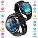 Smartwatch Con Ecg, Cardiofrequenzimetro, Pressione Sanguigna E Contapassi Black Silicone Strap - Foto miniatura 3