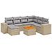 Set Divano Da Giardino 8 Pz Con Cuscini Beige In Polyrattan - Foto miniatura 2