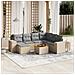 Set Divano Da Giardino 8 Pz Con Cuscini Beige In Polyrattan - Foto miniatura 1