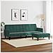 Lusso Casadino -  Divano Letto A 2 Posti Con Poggiapiedi Verde Scuro In Velluto - Foto miniatura 2