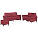 Set di Divani 3 pz con Cuscini Rosso Vino in Similpelle - Foto miniatura 1