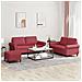 Set di Divani 3 pz con Cuscini Rosso Vino in Similpelle - Foto miniatura 2