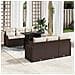 Set di divani da giardino  7 pezzi con cuscini in rattan polyrattan marrone, Divano da giardino  a 2 posti con stoccaggio e cuscini in rattan polyrattan marrone - Foto miniatura 2