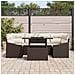 Set di Sofà da Giardino 7 Pezzi con Cuscini Marrone Polyrattan - Foto miniatura 3