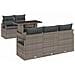 Set Divano da Giardino  6 Pezzi con Cuscini Grigio Rattan Poliestere, Divano da Giardino  2 Posti con Cuscini Grigio Rattan Poliestere - Foto miniatura 1
