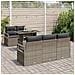 Set Divano da Giardino  6 Pezzi con Cuscini Grigio Rattan Poliestere, Divano da Giardino  2 Posti con Cuscini Grigio Rattan Poliestere - Foto miniatura 3