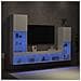 Mobili TV a Muro con LED 4pz Bianchi in Legno Multistrato - Foto miniatura 2