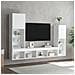 Mobili TV a Muro con LED 4pz Bianchi in Legno Multistrato - Foto miniatura 4