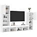 Mobili TV a Muro con LED 4pz Bianchi in Legno Multistrato - Foto miniatura 5