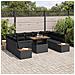 Set da Pranzo per Giardino da 10 Pezzi con Cuscini Nero Rattan Polivalente Acacia - Foto miniatura 3