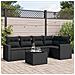 Set Divano da Giardino 6 pz con Cuscini Nero in Polyrattan - Foto miniatura 2