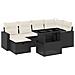 Set Divani da Giardino con Cuscini 7pz Nero Polyrattan - Foto miniatura 1
