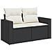Set Divani da Giardino con Cuscini 7pz Nero Polyrattan - Foto miniatura 3