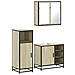 Set Mobili da Bagno 3 pz Rovere Sonoma in Legno Multistrato - Foto miniatura 1
