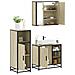 Set Mobili da Bagno 3 pz Rovere Sonoma in Legno Multistrato - Foto miniatura 2