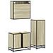 Set Mobili da Bagno 3 pz Rovere Sonoma in Legno Multistrato - Foto miniatura 8