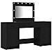 Tavolo da Trucco 3 pcs Nero 40 x 41 x 75 cm Legno multistrato - Foto miniatura 1