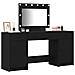 Tavolo da Trucco 3 pcs Nero 40 x 41 x 75 cm Legno multistrato - Foto miniatura 3