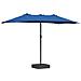 Ombrello da giardino Blu 385 x 209 x 244 cm Tessuto - Foto miniatura 1