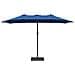 Ombrello da giardino Blu 385 x 209 x 244 cm Tessuto - Foto miniatura 4