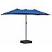 Ombrello da giardino Blu 385 x 209 x 244 cm Tessuto - Foto miniatura 6