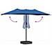 Ombrello da giardino Blu 385 x 209 x 244 cm Tessuto - Foto miniatura 8