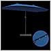 Ombrello da giardino Blu 385 x 209 x 244 cm Tessuto - Foto miniatura 9