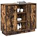 Credenza Rovere fumé 90 x 32 x 75 cm Legno multistrato - Foto miniatura 3