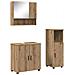 Set di mobili per il bagno con porta 3 pcs Rovere artigianale - Foto miniatura 1