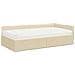 Struttura Letto Angolare con Materasso 2 pcs Crema Tessuto - Foto miniatura 4