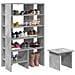 Mobile per scarpe 2 pcs Grigio cemento Legno multistrato - Foto miniatura 3
