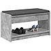 Panca per ingresso con cuscino Grigio Cemento 83 x 38 x 45 cm - Foto miniatura 3