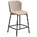 Set 2 Sgabelli Counter Maceda In Bouclé Beige Con Gambe Nere 47x55x95 Cm - Foto miniatura 1