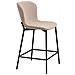 Set 2 Sgabelli Counter Maceda In Bouclé Beige Con Gambe Nere 47x55x95 Cm - Foto miniatura 3