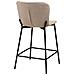 Set 2 Sgabelli Counter Maceda In Bouclé Beige Con Gambe Nere 47x55x95 Cm - Foto miniatura 4
