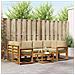Set di divani da esterno con cuscino 7 pcs Naturale e Beige - Foto miniatura 2