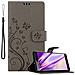 Custodia Compatibile Con Sony Xperia Xz2 In Grigio Fiore - Coperchio Protettivo In Design Floreale Con Chiusura Magnetica, Funzione Stand E Slot Per Carte - Foto miniatura 1