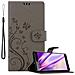 Custodia Compatibile Con Sony Xperia Xz2 In Grigio Fiore - Coperchio Protettivo In Design Floreale Con Chiusura Magnetica, Funzione Stand E Slot Per Carte - Foto miniatura 4