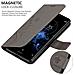 Custodia Compatibile Con Sony Xperia Xz2 In Grigio Fiore - Coperchio Protettivo In Design Floreale Con Chiusura Magnetica, Funzione Stand E Slot Per Carte - Foto miniatura 7