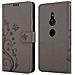 Custodia Compatibile Con Sony Xperia Xz2 In Grigio Fiore - Coperchio Protettivo In Design Floreale Con Chiusura Magnetica, Funzione Stand E Slot Per Carte - Foto miniatura 10