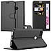 Custodia Compatibile Con Huawei Enjoy 7 In Nero Carbone - Coperchio Protettiva Con Chiusura Magnetica, Funzione Stand E Tasca Per Le Carte - Foto miniatura 1