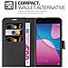 Custodia Compatibile Con Huawei Enjoy 7 In Nero Carbone - Coperchio Protettiva Con Chiusura Magnetica, Funzione Stand E Tasca Per Le Carte - Foto miniatura 3