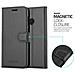 Custodia Compatibile Con Huawei Enjoy 7 In Nero Carbone - Coperchio Protettiva Con Chiusura Magnetica, Funzione Stand E Tasca Per Le Carte - Foto miniatura 5