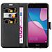 Custodia Compatibile Con Huawei Enjoy 7 In Nero Carbone - Coperchio Protettiva Con Chiusura Magnetica, Funzione Stand E Tasca Per Le Carte - Foto miniatura 6