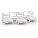 Set Divani Da Giardino 7 Pz Bianco In Legno Massello Di Pino - Foto miniatura 2