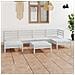 Set Divani Da Giardino 7 Pz Bianco In Legno Massello Di Pino - Foto miniatura 1