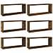 Mensole Cubo Parete 6 Pz Rovere Fumo 60x15x23 Legno Multistrato - Foto miniatura 2