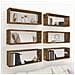 Mensole Cubo Parete 6 Pz Rovere Fumo 60x15x23 Legno Multistrato - Foto miniatura 1